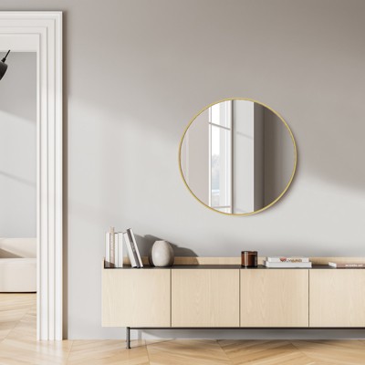 GlasFlength Decorative Wall Mirrors 24*24 Inch Bathroom Mirror Modern Wall Decor, Unique Style, for Entryway, Bedroom,Living Room, Washroom, Gold