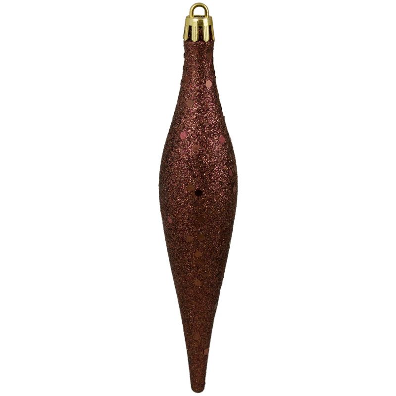 Northlight 8ct Brown Shatterproof 4-Finish Christmas Finial Drop Ornaments 6", 3 of 7