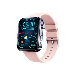 HONGGE Smart Watch with ECG, Uric Acid & Blood Health Monitoring, 1.85" HD Touchscreen, Bluetooth Calling, Bonus Leather Strap - 1 of 4