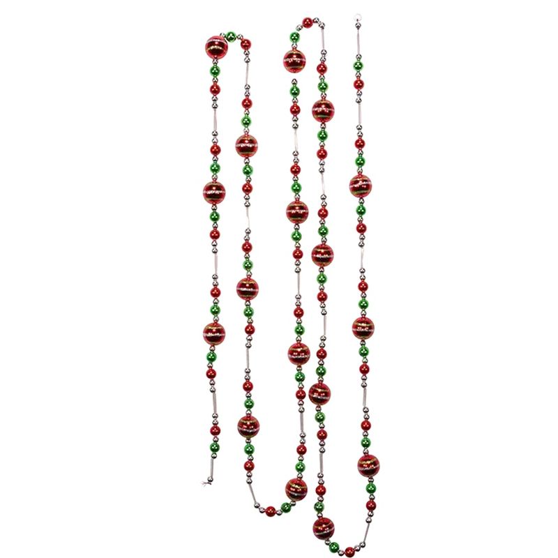 108.0 Inch Red Ball Garland Silver Green Gold Tree Garlands, 2 of 4