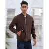 Mens Bomber Jackets Faux Suede Lightweight Flight Jacket Zip Up Active Coat - 2 of 4