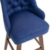 Zeus & Ruta 39.76 in. Counter Height 360 Degree Swivel Bar Stools Set of 2 with Footrest - 3 of 4