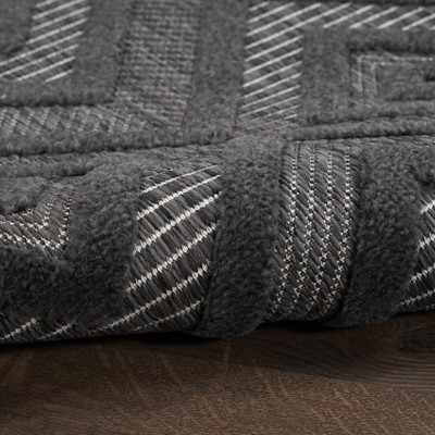 Charcoal Black Diamond Flat Woven 4' x 6' Rug