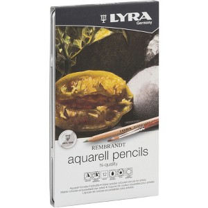 Lyra® Rembrandt Aquarell Watercolor Pencil Set Tin, Assorted Colors, 12 Pieces - 1 of 4