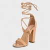 Charles Albert Women's High Heeled Dressy Strappy Lace Up Block Heels for Women – Open Toe, Gladiator, Comfy 4-Inch Heeled Sandals - 3 of 4