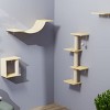TopComfy Pet Tower Wall Mounted Cat Furniture 4 Piece Set Floating Perches Space Saving Climber Indoor Pet Toy for Cats, Beige, 13.7"*14.6"*9.5" - 2 of 4