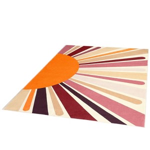 Area Rug, Machine Washable Colorful Area, Non Slip Rug for Living Room, Indoor Non-Slip Carpet, Modern Minimalist Front Door Mat, Sun Accent Rug - 1 of 4