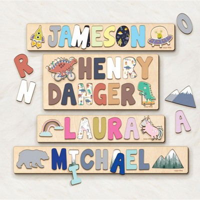 Huxxion Personalized Name Puzzle, Montessori Toys Personalized Gifts For 1 Year Old Puzzle Board for Kids NP43