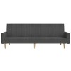 vidaXL 2-Seater Loveseat Sofa Bed - Dark Gray Polyester Couch, Wooden Frame, Convertible Sleeper for Living Room, Studio, Home Office - 4 of 4