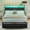 AMERLIFE LED Bed Frame with Drawers, 2-Tier Storage and Charging Station - 4 of 4