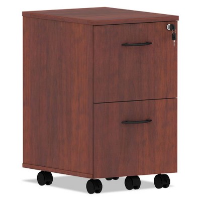 Alera Alera Valencia Series Mobile Pedestal, Left or Right, 2 Legal/Letter-Size File Drawers, Medium Cherry, 15.38" x 20" x 26.63"