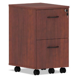 Alera Alera Valencia Series Mobile Pedestal, Left or Right, 2 Legal/Letter-Size File Drawers, Medium Cherry, 15.38" x 20" x 26.63" - 1 of 4
