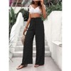 Coolmee Women's Wide Leg Pants High Waist Adjustable Knot Loose Casual Trousers Business Work Casual Pants - 3 of 4