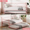 Daybed with Trundle - Metal Twin Day Bed with Pull Out Trundle, Convenient Twin Trundle Bed Frame with Metal Slats Support, 2-in-1 Daybed Bed Frame - 4 of 4