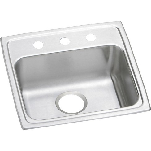 Elkay Lrad191955 Lustertone 19 1 2 Single Basin 18 Gauge Drop In Stainless Steel Kitchen Sink