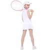Kids Girls Tennis Golf Dress Outfit Sleeveless Dress with Pockets Athletic Skorts and Polo Tank Top Sets - 4 of 4