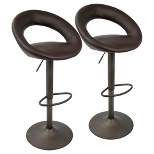 Set of 2 Metro Barstool Brown with Antique Frame - Lumisource