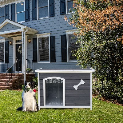 VASIP Outdoor Large Wooden Dog House - Waterproof, Windproof and Warm, Easy-Assemble,Dog Kennel