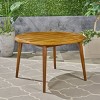 Acacia Wood Outdoor Dining Table, Round Farmhouse Patio Dining Table for Garden, Backyard, Deck or Porch-Maison Boucle - 2 of 4