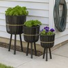 Timeless Home Decor Planters and Flower Pots - Ideal for Indoor or Outdoor Planters - Modern Wood Plant Stand for Garden and Patio Decor - Set of 3 - 2 of 4