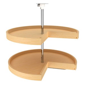 Rev-A-Shelf LD-2942-28-15-1 Polymer Pie Cut 2 Shelf Lazy Susans Base Corner Kitchen Cabinet Storage Organizer with Telescoping Shaft - 1 of 4