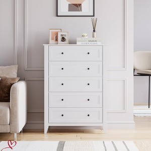 Dresser Wooden Chest of Drawers for OfficeTall Nightstand Storage Cabinet Organizer for Bedroom, Living Room - 1 of 4