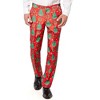 Suitmeister Men's Christmas Suit - Xmas Wreath & Tree Design Slim Fit Green - Red  - Size XX-Large - 4 of 4
