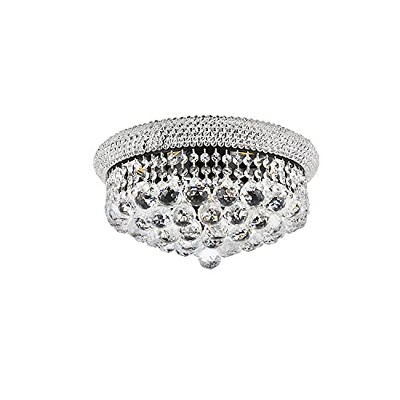 Primo 16-Inch Black and Crystal Flush Mount LED Light