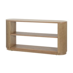 Gulches Modern Entryway Console Table Slim Sofa Table with Open Shelf Elegant Wood Grain Multi Functional Hallway Table for Living Room Natural - 1 of 4