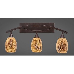 Toltec Lighting Bow 3 - Light Vanity in  Bronze with 5" Gold Fusion Shade - 1 of 1