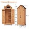 Outdoor Wooden Storage Shed, 63''H Vertical Tool Storage House with Shelves, Large Garden Tools Shed with Lockable Door for Backyard Garden Patio - 2 of 4