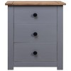 vidaXL Bedside Cabinet Gray 18.1 in.x15.7 in.x22.4 in. Pinewood Panama Range - 3 of 4