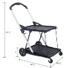 VYNXARIA Collapsible Utility Cart Multi Use Functional Collapsible Shopping Carts 2-Tier Collapsible Shopping Cart,Black - 4 of 4