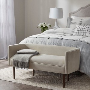 NicBex Accent Nailhead Trim Ottoman Bench with Back & Flared Arms,Upholstered Bedroom Bench Shoe Bench for Living Room,Bedside - 1 of 4