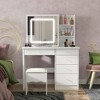 FUFU&GAGA LED Dimmable Mirror Dresser Dressing Table with Drawers Stool - 3 of 4