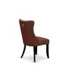 East West Furniture DAP2F23 Dallas Parson Kitchen Chairs - Button Tufted Nailhead Trim Beige Red faux Leather  Dining Chairs, Set of 2, linen white - 4 of 4