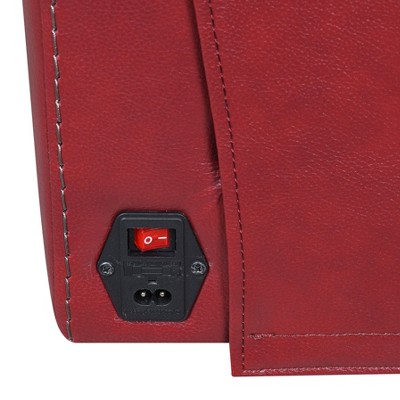 Fortuna Dark Red Faux Leather Power Recliner Sofa