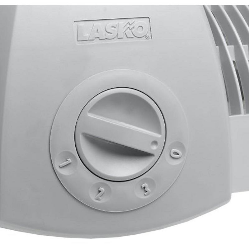 Lasko LKO-3520 20 Inch 3-Speed Cyclone Air Circulator Portable Full-Tilt Pivoting Floor or Wall Mount Fan for Large Rooms and Office, White, 4 of 7