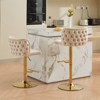 Swivel Barstools Adjusatble Seat Height, PU Upholstered Bar Stools with the whole Back Tufted, for Home Pub and Kitchen Island（Set of 2） - 4 of 4