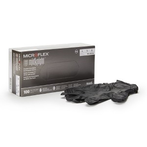 MICROFLEX MidKnight Nitrile Exam Glove Black Fully Textured - 1 of 3