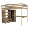 YOOCOZZ Wood Full Size Loft Bed with Built-in Wardrobe, Desk, Storage Shelves and Drawers - 3 of 4