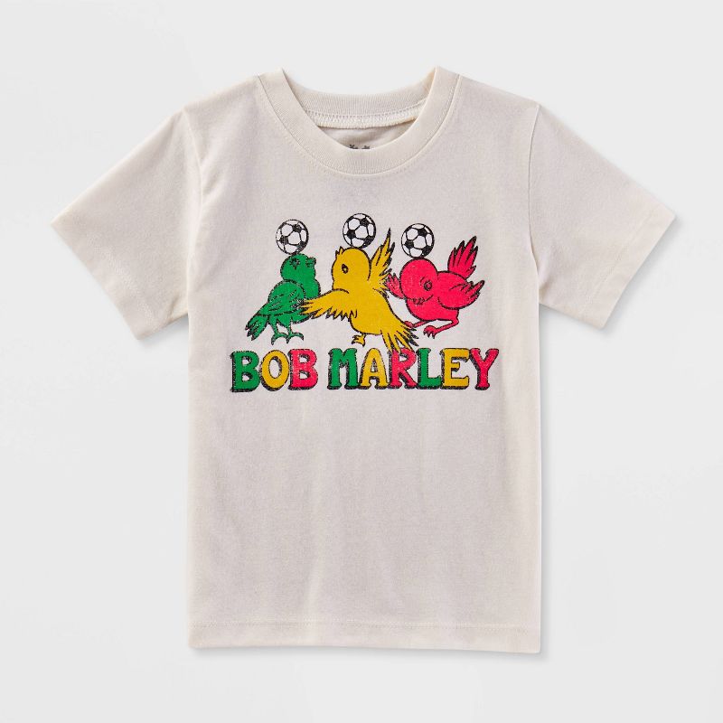 Toddler Bob Marley Logo Printed T-Shirt - White, 1 of 4