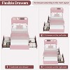 Kids Upholstered Bed Frame with Bookcase Headboard & 2 Storage Drawers, No Box Spring Needed, Easy Assembly - 4 of 4