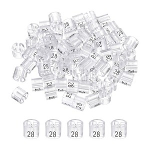Unique Bargains Plastic Reusable Easy to Recognize Clothes Hanger Sizer Marker Garment Color Coding Clear 100 Pcs - 1 of 4