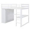 NicBex Full Size Bunk Bed with Desk Loft Bed Bed Frame with Storage Racks, 3 Drawers, Wardrobe, Ladder and Guardrails, No Box Spring Required - 3 of 4