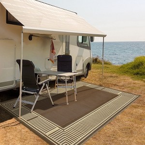 8x10 Modern Striped Outdoor Rug/ Foldable Lightweight Border Carpet ...