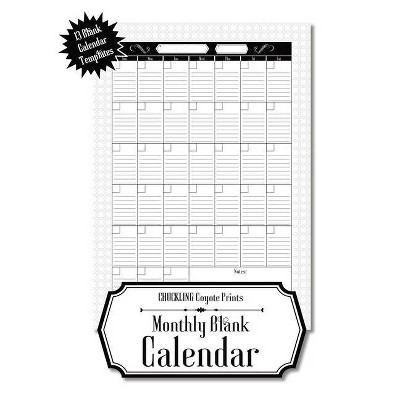 Monthly Blank Calendar - by  Chuckling Coyote Prints (Paperback)