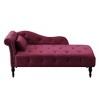 Okak Luxurious Velvet Button Tufted Chair Chaise Longue with Solid Wood Legs,Nailhead Trimmed Fabric Accent Chair for Bedroom,Living Room - 3 of 4