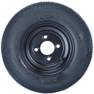 4.80x8 Trailer Tire & Wheel Assembly, Set of 2 - Load Range C 6PR, 4 Lug 4" Bolt Pattern, Black Steel Rim for Utility & Boat Trailers - 1 of 4