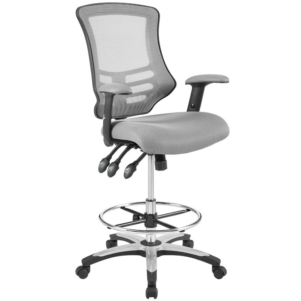 Photos - Computer Chair Modway Calibrate Mesh Drafting Chair Gray  